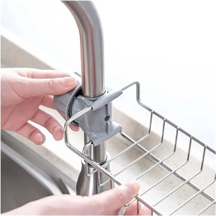 Stainless Steel Sink Sponge Holder – Hanging Faucet Rack for Kitchen & Bathroom